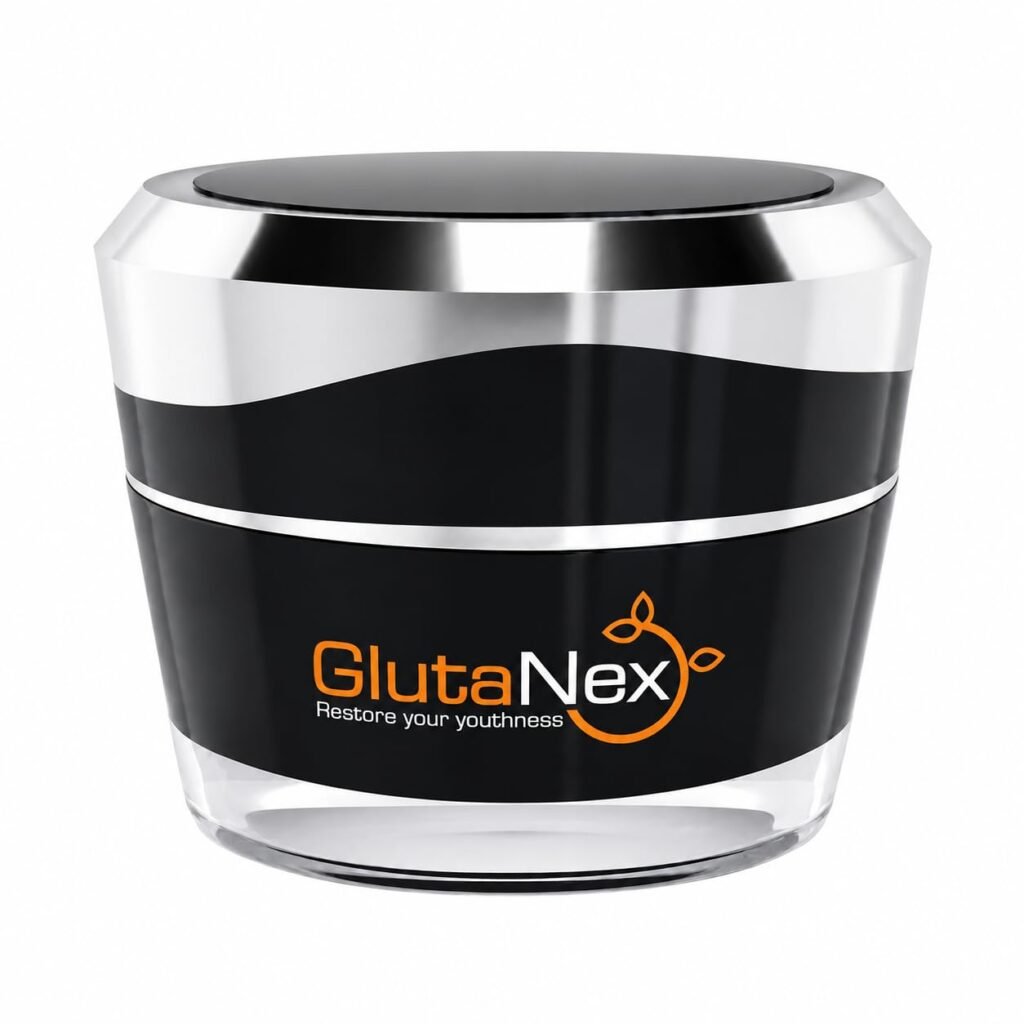 Glutanex Glutathione Night Cream jar, 30 g, black and silver